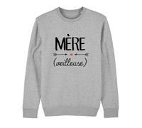 We Are Family, Sweat Humoristique, pour Femme, Mère (Veilleuse), Manches Longues, Coupe Classique, Cadeau Original, Sweat Humour 50% Coton 50% Polyester, Gris Chiné, Taille XXL