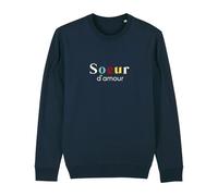 We Are Family, Sweat Humoristique, pour Femme, Sœur d'amour, Manches Longues, Coupe Classique, Cadeau Original, Sweat Humour 50% Coton 50% Polyester, Navy, Taille XL