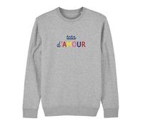 We Are Family, Sweat Humoristique, pour Femme, Tata d'amour Colorée Waf, Manches Longues, Coupe Classique, Cadeau Original, Sweat Humour 50% Coton 50% Polyester, Gris Chiné, Taille M