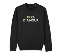 We Are Family, Sweat Humoristique, pour Homme, Papa d'amour Coloré, Manches Longues, Coupe Classique, Cadeau Original, Sweat Humour 50% Coton 50% Polyester, Noir, Taille M
