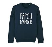 We Are Family, Sweat Humoristique, pour Homme, Papou d'amour, Manches Longues, Coupe Classique, Cadeau Original, Sweat Humour 50% Coton 50% Polyester, Bleu Marine, Taille XXL