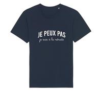 We Are Family - Tee-Shirt Humoristique Homme Je Peux Pas Je suis à La Retraite - Manches Courtes - Col Rond - Cadeau Personnalisé - 100% Coton Bio - S - Navy