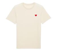 We Are Family, Tee Shirt Humoristique pour Femme, Dessin Petit Coeur, Manches Courtes, Col Rond, Cadeau Original, Tshirt Humour 100% Coton Bio, Natural Raw, Taille XXL