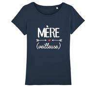 We Are Family, Tee Shirt Humoristique pour Femme, Mère (Veilleuse), Manches Courtes, Col Rond, Cadeau Original, Tshirt Humour 100% Coton Bio, Bleu Navy, Taille M
