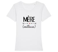 We Are Family, Tee Shirt Humoristique pour Femme, Mère (Veilleuse), Manches Courtes, Col Rond, Cadeau Original, Tshirt Humour 100% Coton Bio, Blanc, Taille L