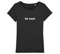 We Are Family, Tee Shirt Humoristique pour Femme, Modèle Be Cool, Manches Courtes, Col Rond, Cadeau Original, Tshirt Humour 100% Coton Bio, Noir, Taille L
