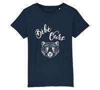 We Are Family, Tee Shirt Humoristique pour Fille, Bebe Ours, Manches Courtes, Col Rond, Cadeau Original, Tshirt Humour 100% Coton Bio, Bleu Navy, Taille 8 Ans