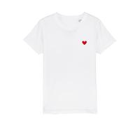 We Are Family - Tee-Shirt Humoristique pour Fille, Motif Petit Cœur - Manches Courtes - Col Rond - Cadeau Personnalisé - 100% Coton Bio - Blanc - 2 Ans
