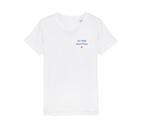 We Are Family, Tee Shirt Humoristique pour Fille, Tel Père Telle Fille Cœur, Manches Courtes, Col Rond, Cadeau Original, Tshirt Humour 100% Coton Bio, Blanc, Taille 8 Ans