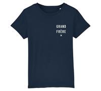 We Are Family, Tee Shirt Humoristique pour Garçon, Grand Frère X Cœur Waf, Manches Courtes, Col Rond, Cadeau Original, Tshirt Humour 100% Coton Bio, Bleu Navy, Taille 10 Ans