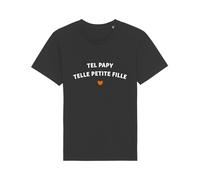 We Are Family, Tee Shirt Humoristique pour Homme, Tel Papy Telle Petite Fille Waf, Manches Courtes, Col Rond, Cadeau Original, Tshirt Humour 100% Coton Bio, Noir, Taille L