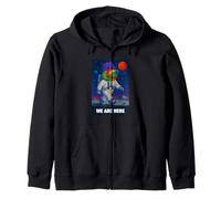 We are Here, Cool Green Frog Astronaut Illustration Graphic Sweat à Capuche
