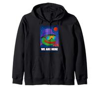 We Are Here, Cool Green Frog Illustration Graphic Designs Sweat à Capuche
