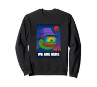We Are Here, Cool Green Frog Illustration Graphic Designs Sweatshirt