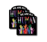 We are Human Rainbow Hands Lot de 2 autocollants en vinyle de qualité supérieure pour pare-chocs - 12,7 cm sur le côté le plus large | Fabriqué aux États-Unis - FHJ1040