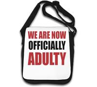 We Are Now Officially Adulty Graduation Funny Graphic Sac à bandoulière Blanc