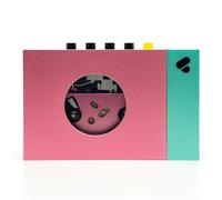 We are Rewind Lecteur cassette portable - Enregistreur cassette avec connexion Bluetooth haut-parleur ou casque, câble audio 3,5 mm - (Edith, rose et vert)