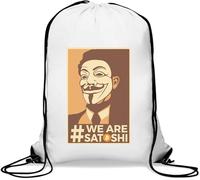 We are Satoshi Nakamoto Bitcoin Anonymous Guy Sac de gym décontracté avec cordon de serrage Blanc