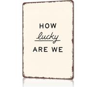 We Are So Lucky Metal Plaque 8 X 12 in
