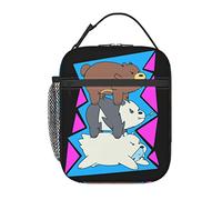 We Bare Anime Bears Sac à déjeuner isotherme réutilisable portable pour extérieur, bureau, pique-nique 25,4 x 10,2 x 20,3 cm