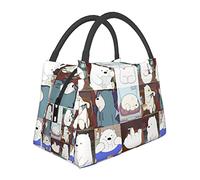 We Bare Anime Bears Sac à déjeuner isotherme réutilisable portable pour l'extérieur, le bureau, le pique-nique 27,9 x 16,5 x 17,8 cm
