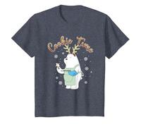 We Bare Bears Cookie Time Noël T-Shirt, Enfant, Bleu Chiné, 4 Ans