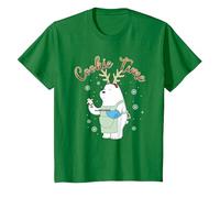 We Bare Bears Cookie Time Noël T-Shirt, Enfant, Vert Kelly, 6 Ans