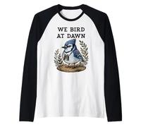 We Bird At Dawn Jumelles d'observation des Oiseaux geai Bleu Manche Raglan