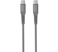 Câble USB-C/USB-C mâle/mâle 1m - charge 60W (3A/20V) USB 2.0 avec cordon en nylon + kevlar 400D - anthracite