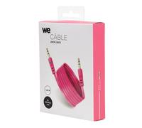 WE WEJKPLAT150F Câble Jack mâle/mâle Plat 1,50 m Fushia