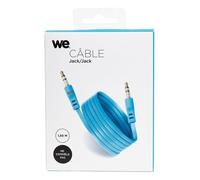 Câble Jack/Jack M/M plat 1.50m - bleu 3.5mm