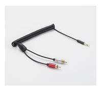 WE Câble RCA Jack Audio Stéréo Cordon Jack 3.5mm vers 2 RCA Mâle en Spirale Compatible avec TV PC Smartphone Ampli Chaîne HiFi Barre