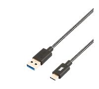 WE Câble Tréssé USB-C vers USB 2m pour Samsung S8/S9/S10 MacBook Pro Google Pixel/Chromebook Huawei P20/P30 Xiaomi - Noir et Bla