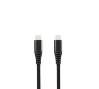 WE Câble USB-C mâle/USB-C mâle/mâle en nylon tressé 3m - Charge 100W - USB 2.0 - noir et blanc
