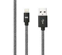 WE Câble USB-C vers Lightning 2m avec Charge Rapide Power Delivery pour iPhone 11/11 Pro/XS/XR/X/8, iPad Mini 5, iPad Air 2019 en Nylon - Noir