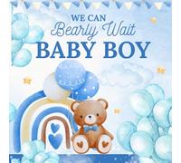 We Can Bearly Wait Baby Boy: Adorable Blue Bear Themed Guest Sign In Book For Baby Showers Welcome Baby Guestbook Gifts Log