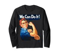 We Can Do It Rosie The Riveter Vintage Feminist Icône Meme Manche Longue