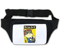 We Can Do It Sac banane avec motif chat féministe Blanc