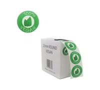We Can Source It Ltd - Étiquettes alimentaires végétaliennes - Rouleau de 1000 étiquettes rondes de 25 mm dans un distributeur pratique - 1 rouleau (1000 étiquettes)