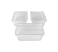 We Can Source It Ltd - Plastique Transparent Qualité Conteneurs Rectangulaire Tubes avec Couvercles Micro-Ondes Alimentaire Repas A Emporter - 1000ml