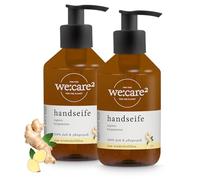 we:care² Lot de 2 savons pour les mains 250 ml au gingembre/bergamote - Savon liquide durable et végétalien sans silicone, parabène et microplastique - Distributeur de savon liquide - Lavage à la main