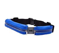 WE Ceinture de Sport Universel Waterproof pour Course Double Poche Compatible iPhone 8 plus/7/6 Samsung Huawei, Honor, Xiaomi Jusqu'à 5,7 Pouces Ajustable Sangle Elastique Lycra - Bleu
