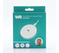 WE Chargeur à Induction Universel 15W - Blanc - Indicateur de Charge Lumineux - sans Fil
