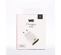 Chargeur secteur 1 USB 2.4A = 12W, coloris blanc