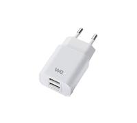 WE Connect – Chargeur secteur USB universel – 2 ports USB-A – Blanc – iOS/Android/Huawei/Honor