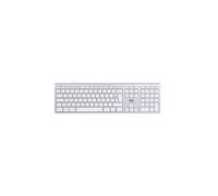 WE Clavier sans fil Bluetooth MacOS double connextion Bluetooth Batterie rechargeable intégrée aspect Alu, blanc argenté