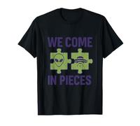 We Come in Pieces Alien Puzzle UFO Graphic Humour T-Shirt