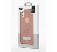 We Coque de protection [IPHONE X / XS] - Coque de Protection Paillettes Rose en TPU Souple - effet brillant et design tendance