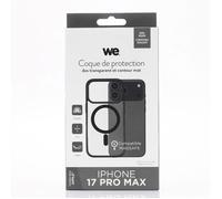 We Coque de protection RUBBER APPLE IPHONE 17 PRO MAX - Dos transparentcontour mat noir - Compatible MAGSAFE