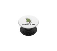 We Crochet At Dawn Frog Funny Frog Meme Crochet Lover PopSockets PopGrip Adhésif